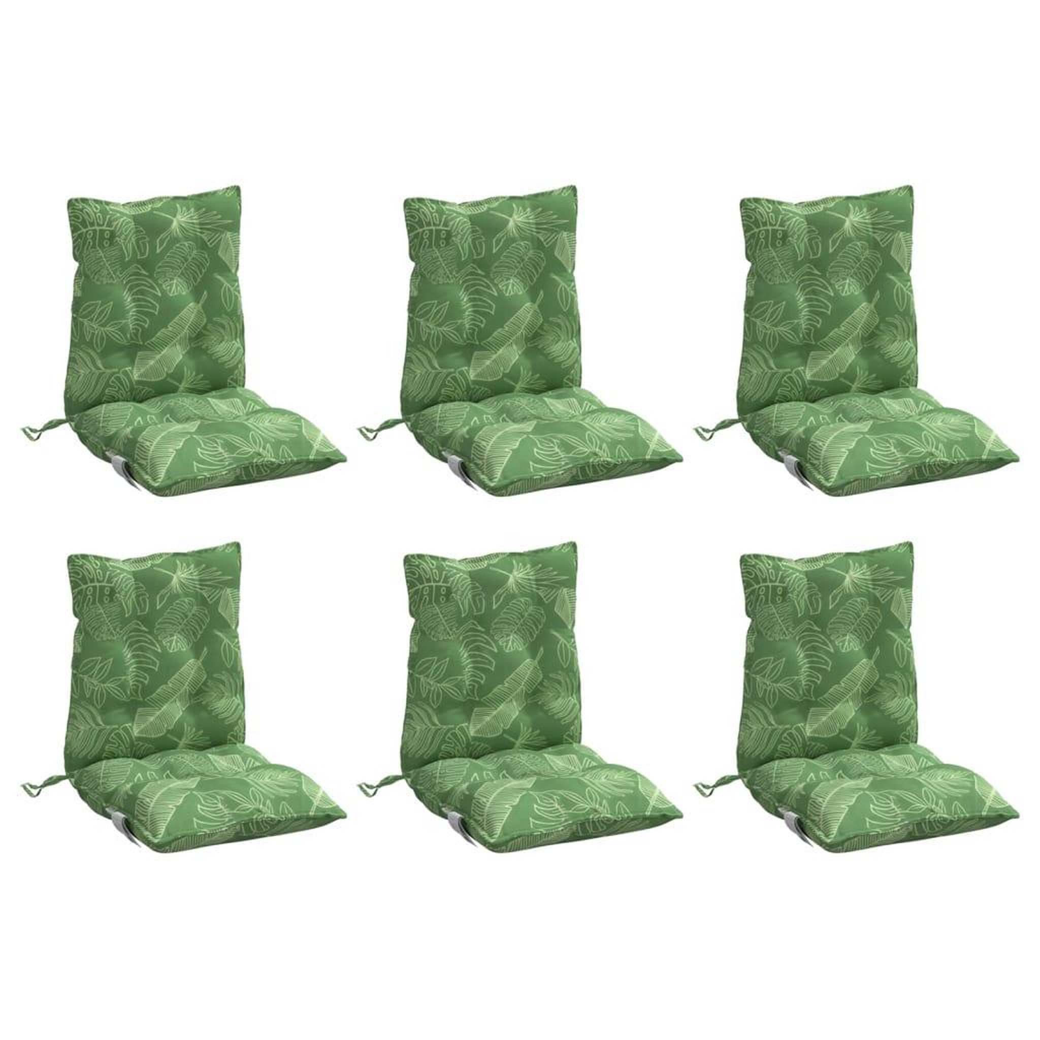 Voir la diapositive 3 : VIDAXL Coussins de chaise a dossier bas lot de 6 modele de feuille