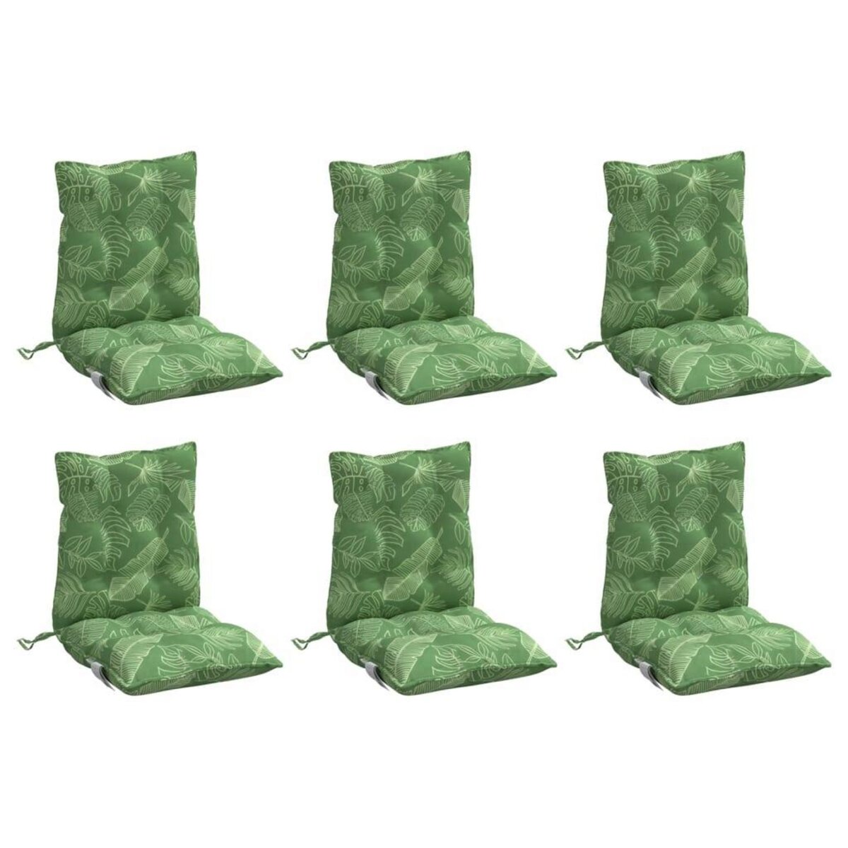VIDAXL Coussins de chaise a dossier bas lot de 6 modele de feuille