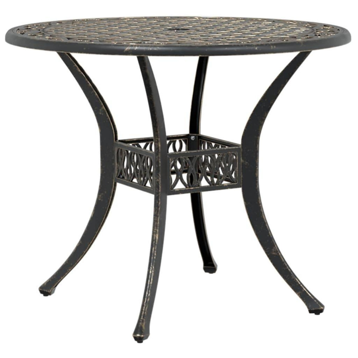 VIDAXL Table de jardin bronze Ø90x75 cm aluminium coule