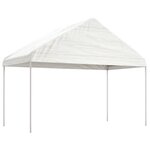 VIDAXL Belvedere avec toit blanc 4,08x2,23x3,22 m polyethylene