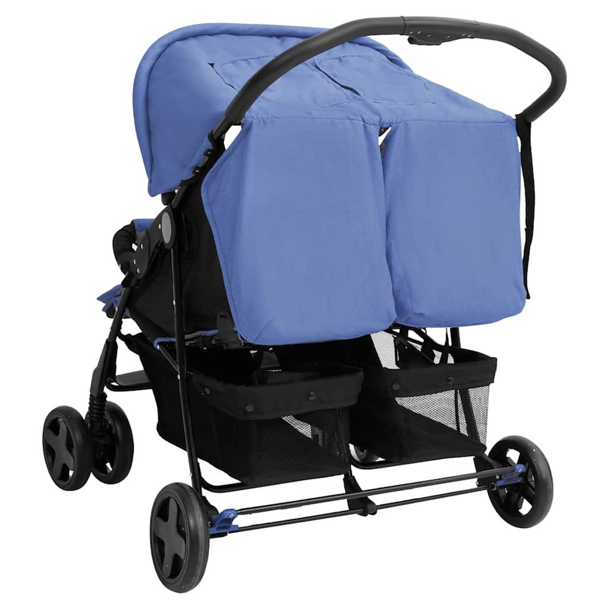 Voir la diapositive 5 : VIDAXL Poussette a deux places Bleu marine Acier