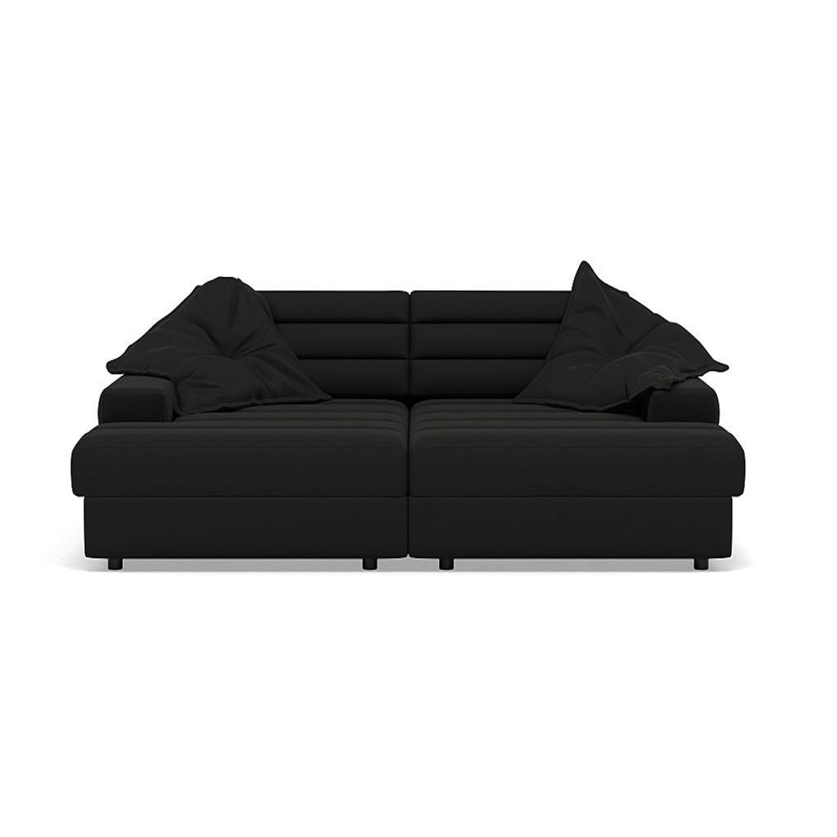 LISA DESIGN Loredana - canapé droit 4 places double méridienne - assise profonde - en tissu texturé