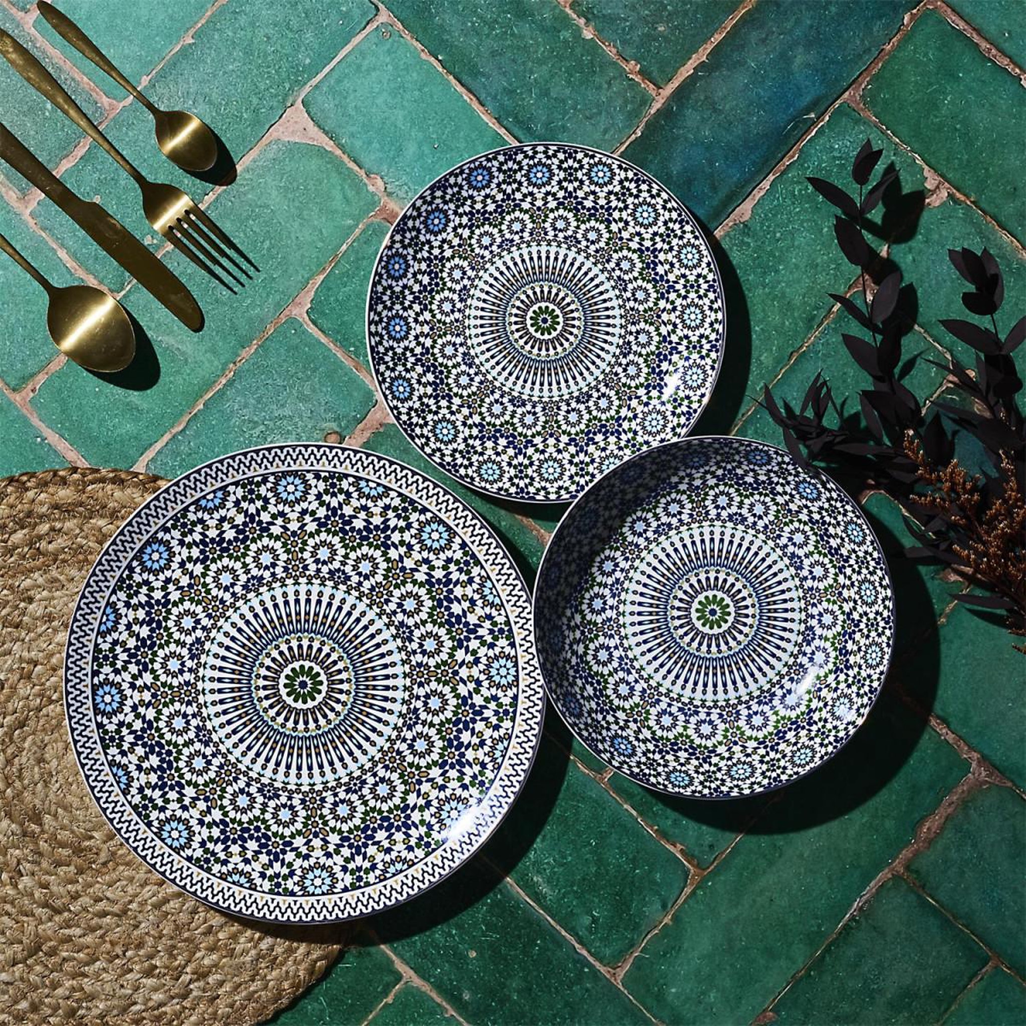 Voir la diapositive 3 : The Home Deco Factory Lot de 6 assiettes plates  sana  26cm multicolore
