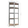 Voir la diapositive 6 : VIDAXL Etagere d'angle a 5 niveaux Argente Acier et bois d'ingenierie
