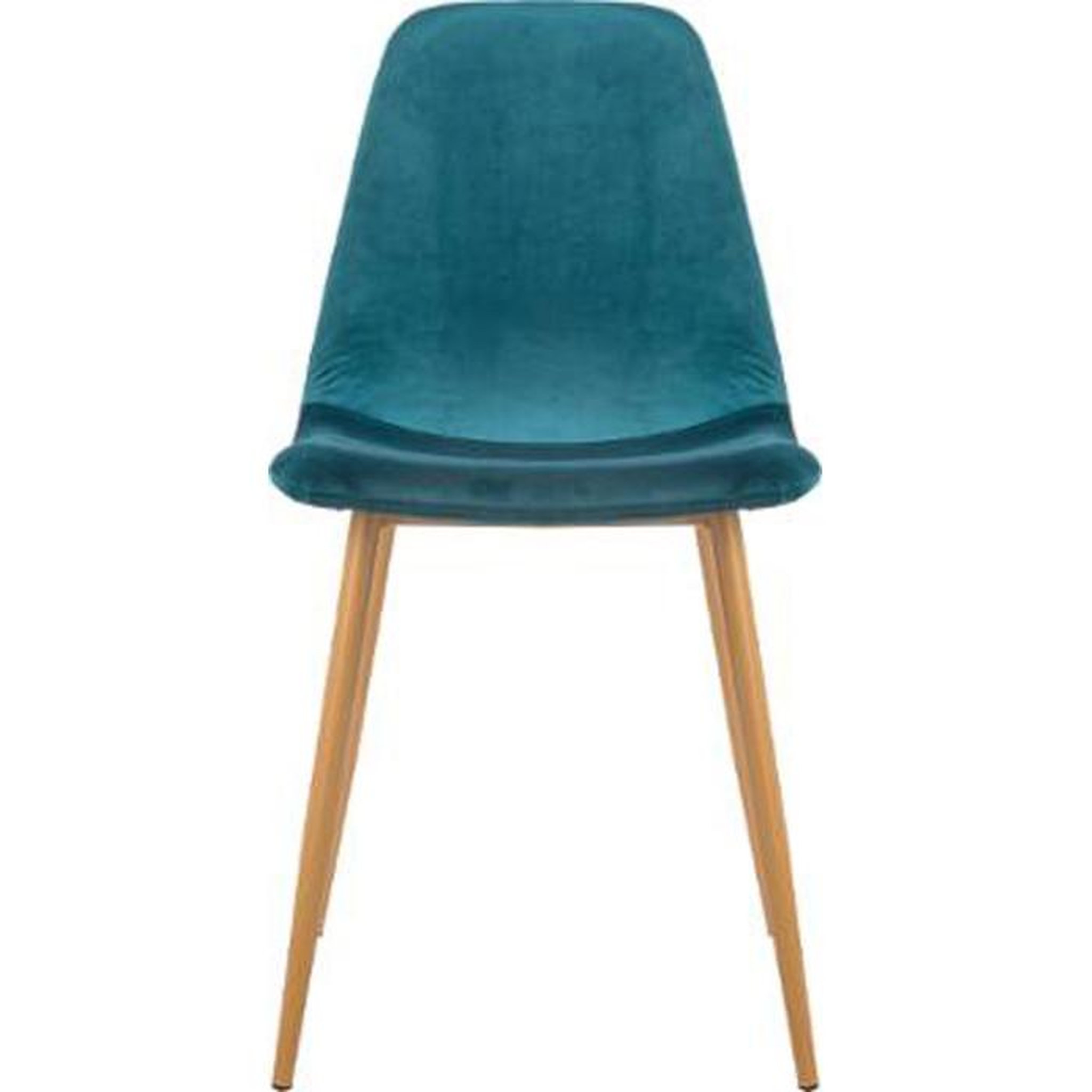 Voir la diapositive 3 : ATMOSPHERA Lot de 4 Chaises en Velours  Roka  85cm Bleu Canard