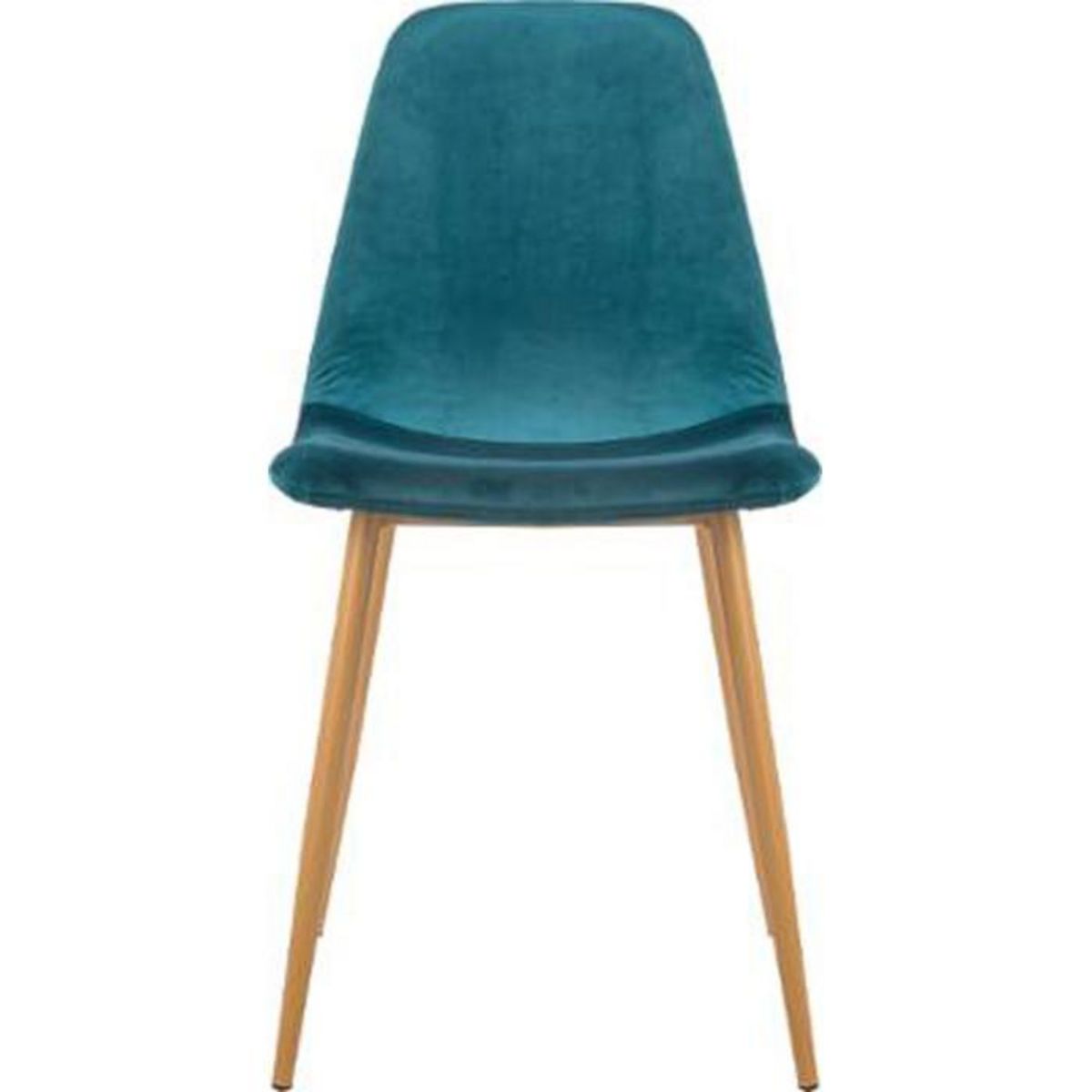 ATMOSPHERA Lot de 4 Chaises en Velours  Roka  85cm Bleu Canard