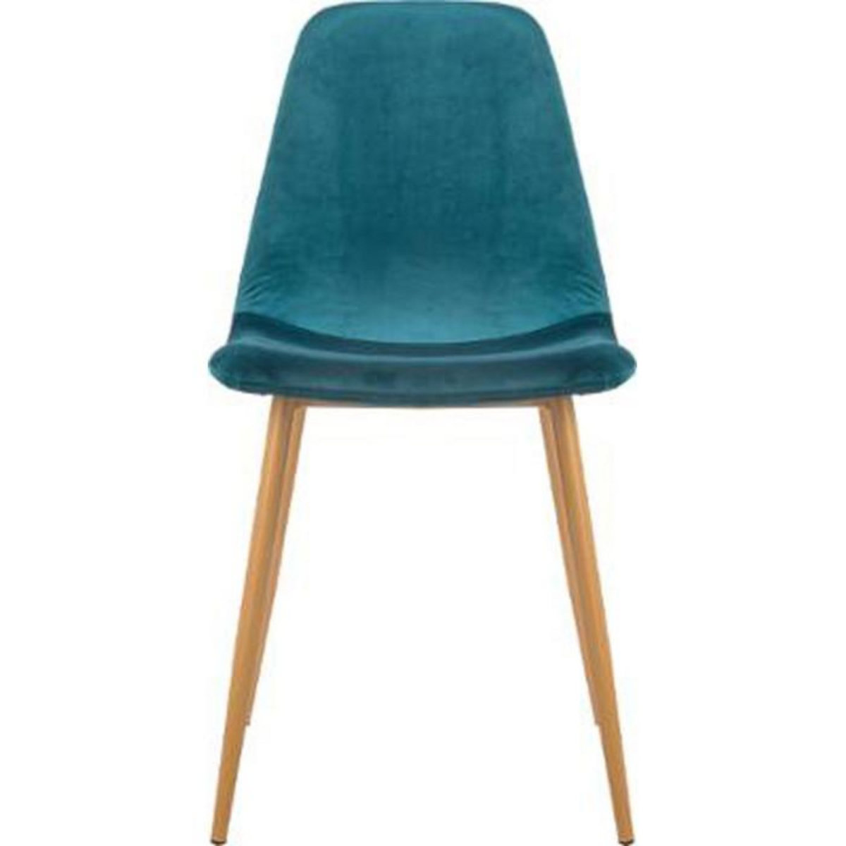 ATMOSPHERA Lot de 4 Chaises en Velours  Roka  85cm Bleu Canard