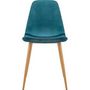 Voir la diapositive 3 : ATMOSPHERA Lot de 4 Chaises en Velours  Roka  85cm Bleu Canard