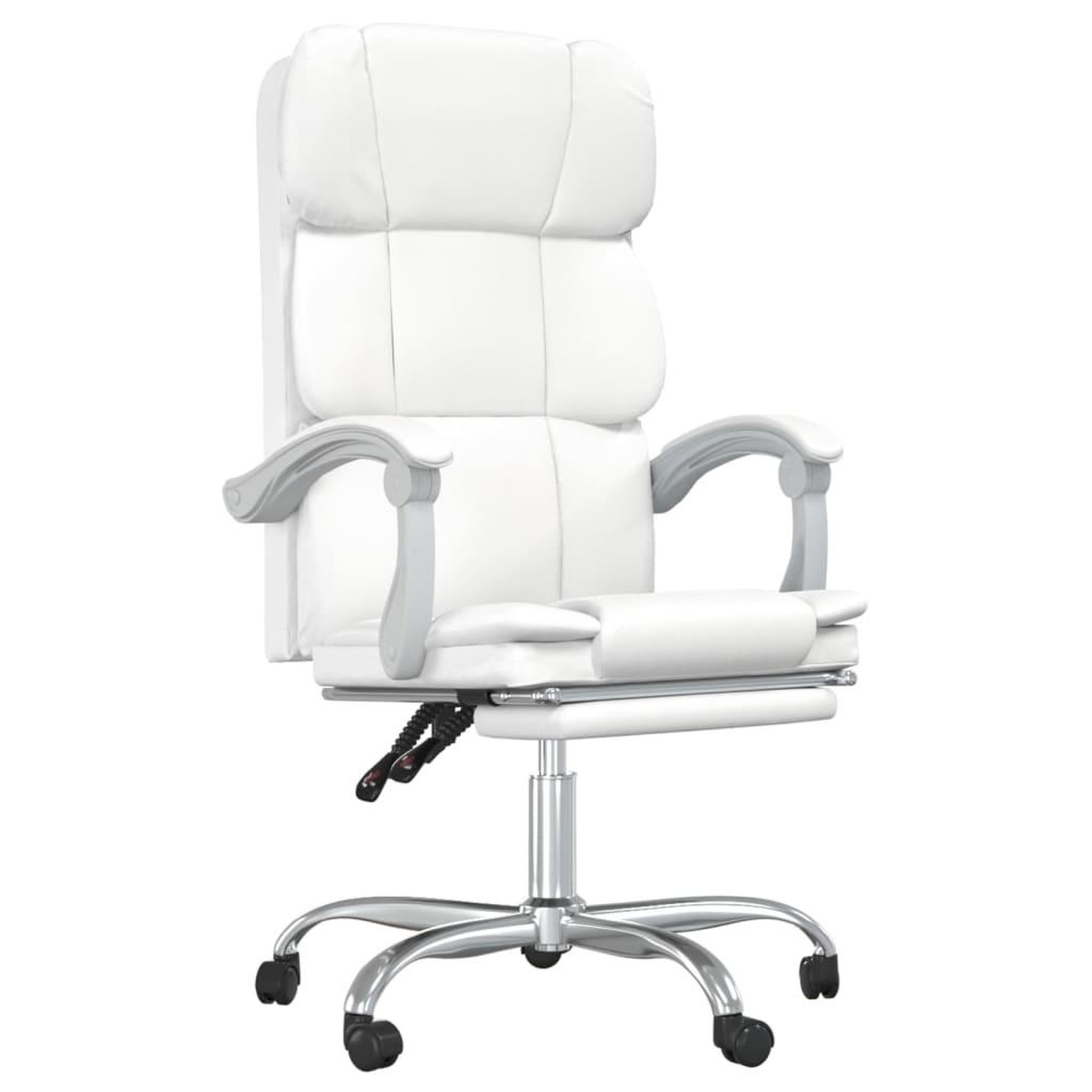 Voir la diapositive 2 : VIDAXL Fauteuil inclinable de bureau Blanc Similicuir