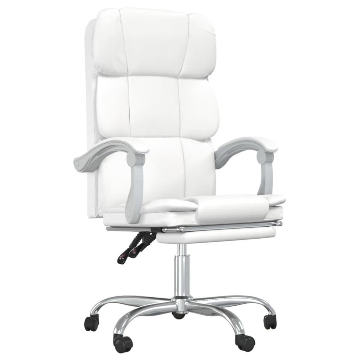 VIDAXL Fauteuil inclinable de bureau Blanc Similicuir