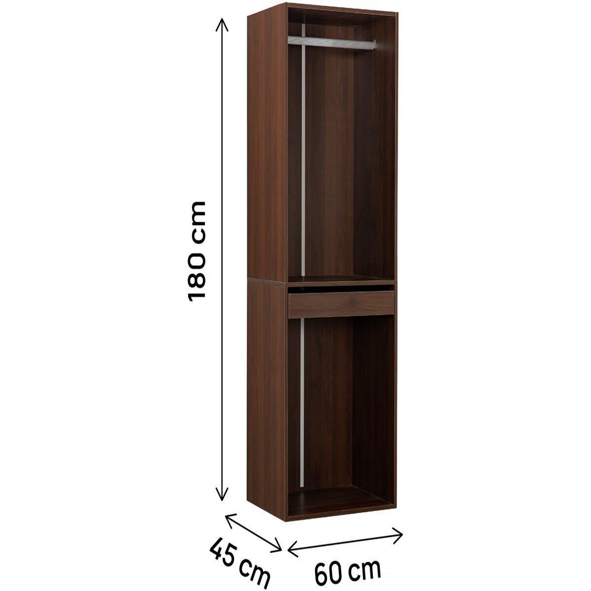 Voir la diapositive 3 : Habitat et Jardin Armoire avec penderie  opéra  - 60 x 45 x 180 cm - marron