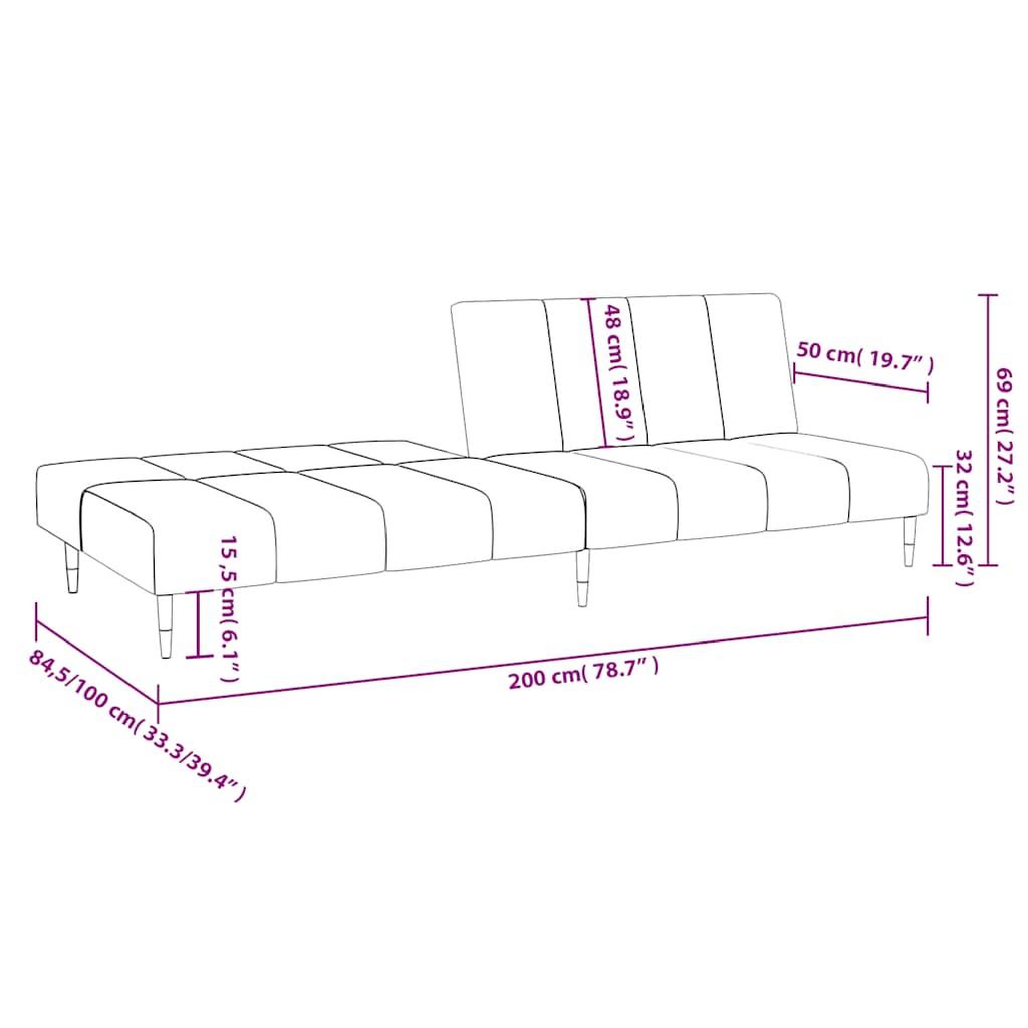 Voir la diapositive 6 : VIDAXL Canape-lit a 2 places marron velours