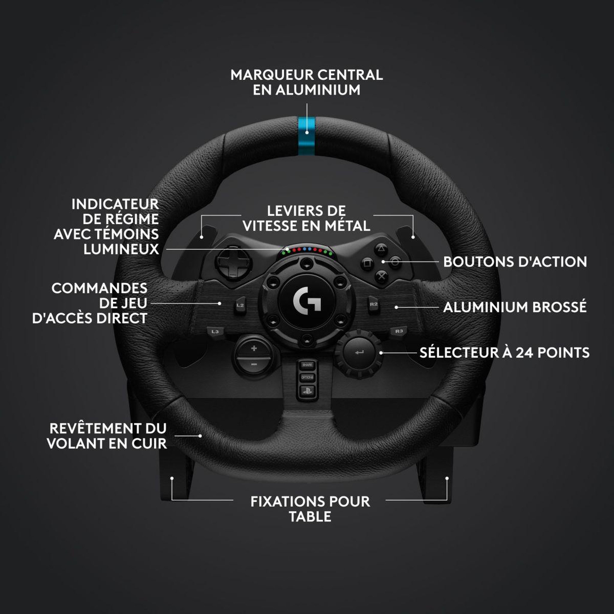 Voir la diapositive 5 : Logitech Volant + levier de vitesses + pédalier g923 se playstation