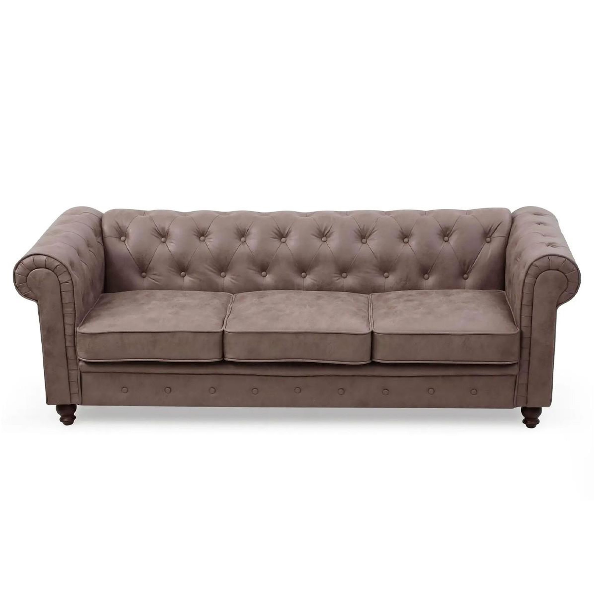 Voir la diapositive 2 : Paris Prix Canapé 3 places  chesterfield  209cm marron vintage