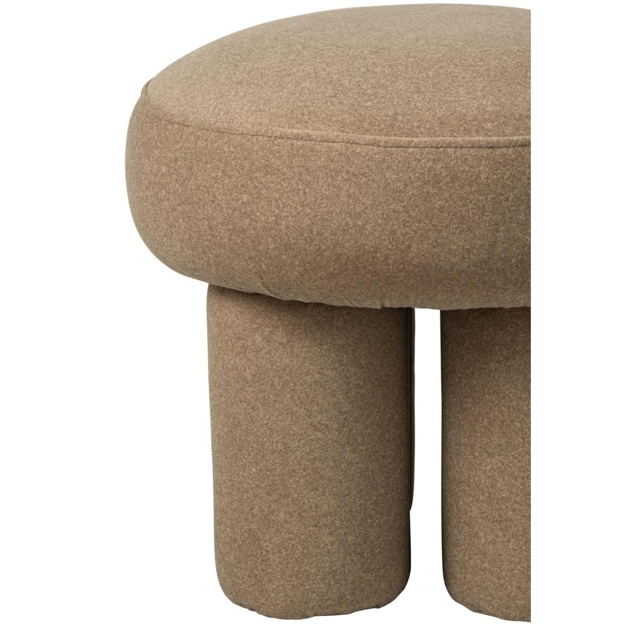 Voir la diapositive 4 : J-LINE Pouf rond sur pieds  toffee  48cm beige