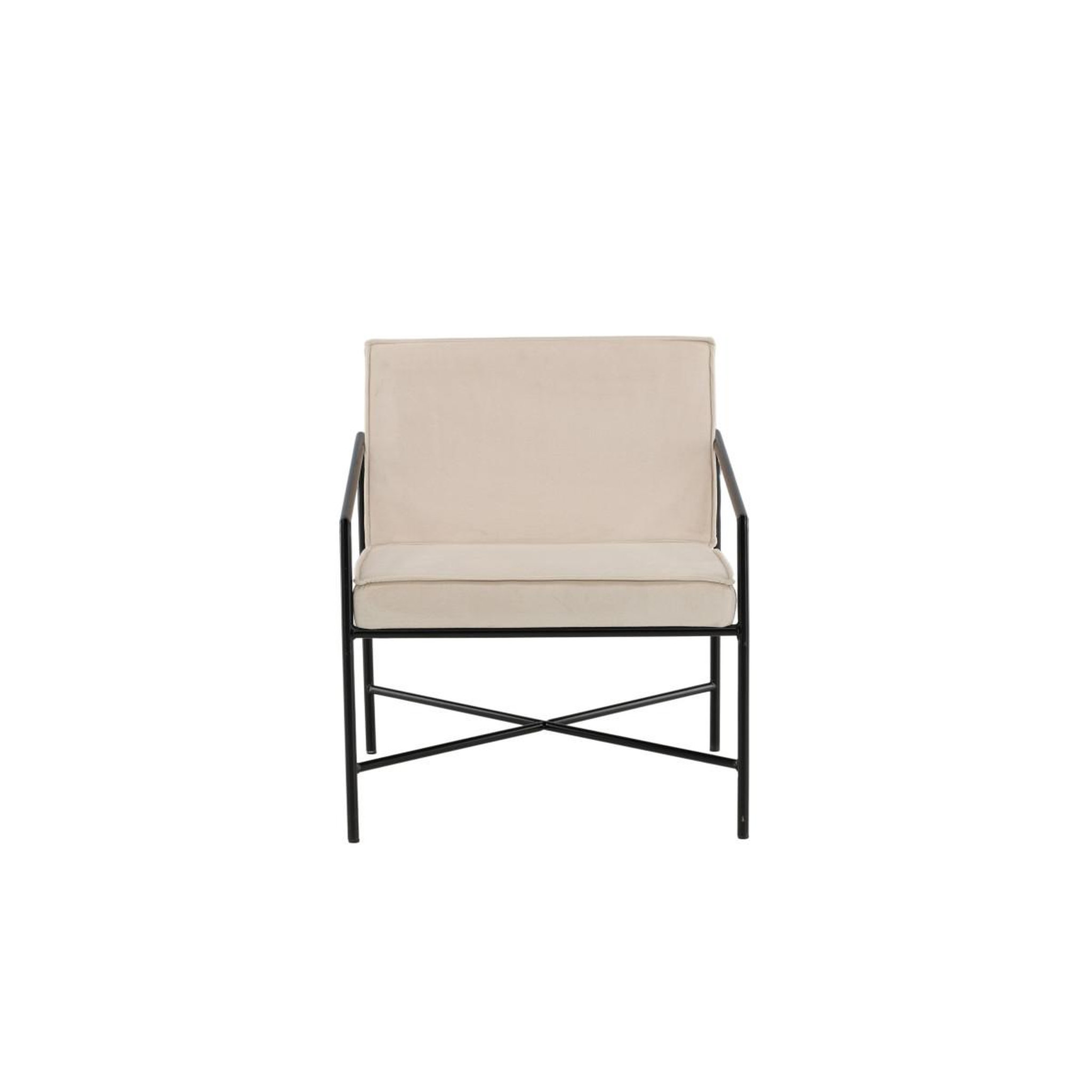 Voir la diapositive 3 : Paris Prix Fauteuil design velours  rakel  78cm beige