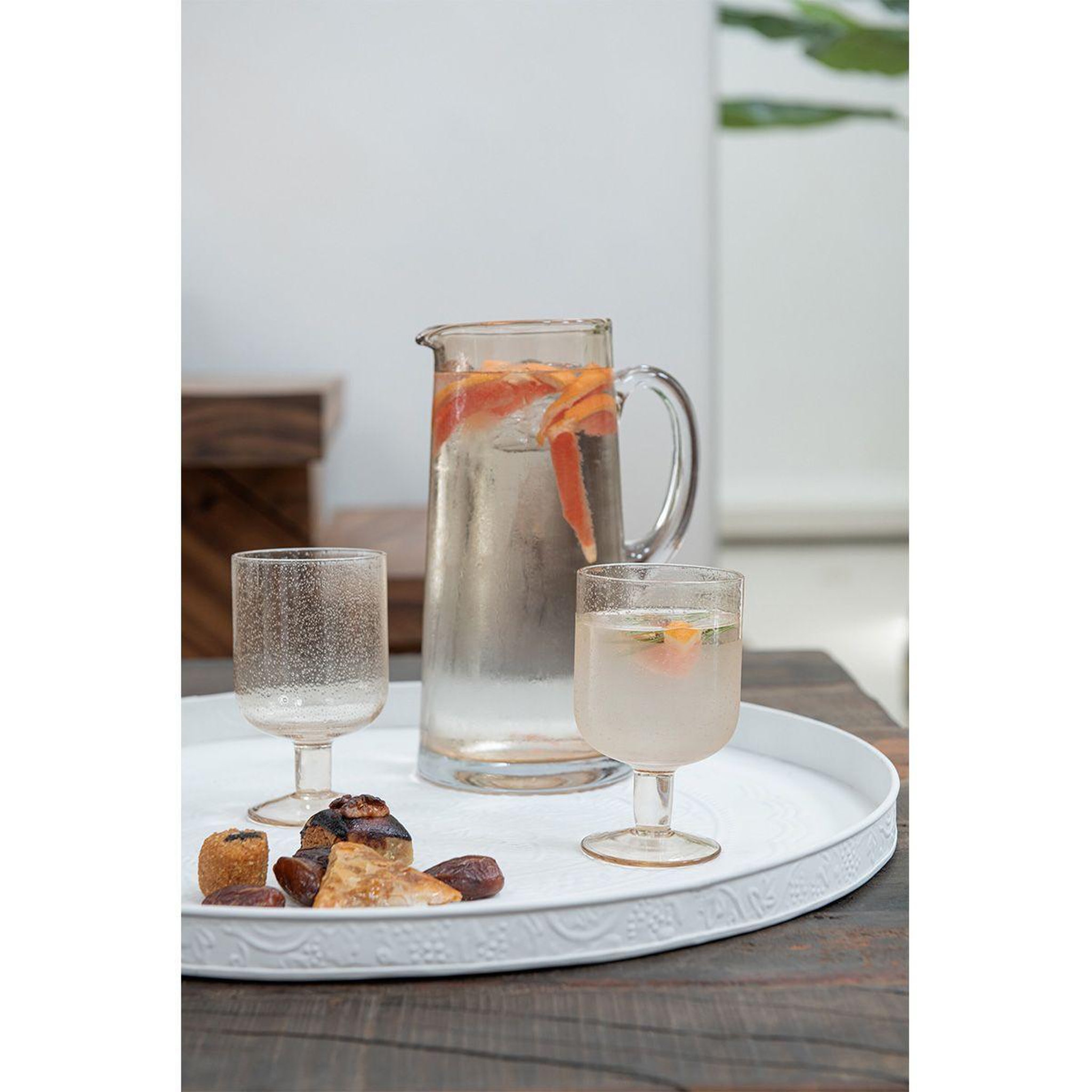 Voir la diapositive 4 : J-LINE Plateau de Service Déco  Sévilla  60cm Blanc