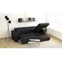 Voir la diapositive 9 : Canapé d'angle droit convertible 4 places avec coffre  de rangement revêtement PU CARIBEA 