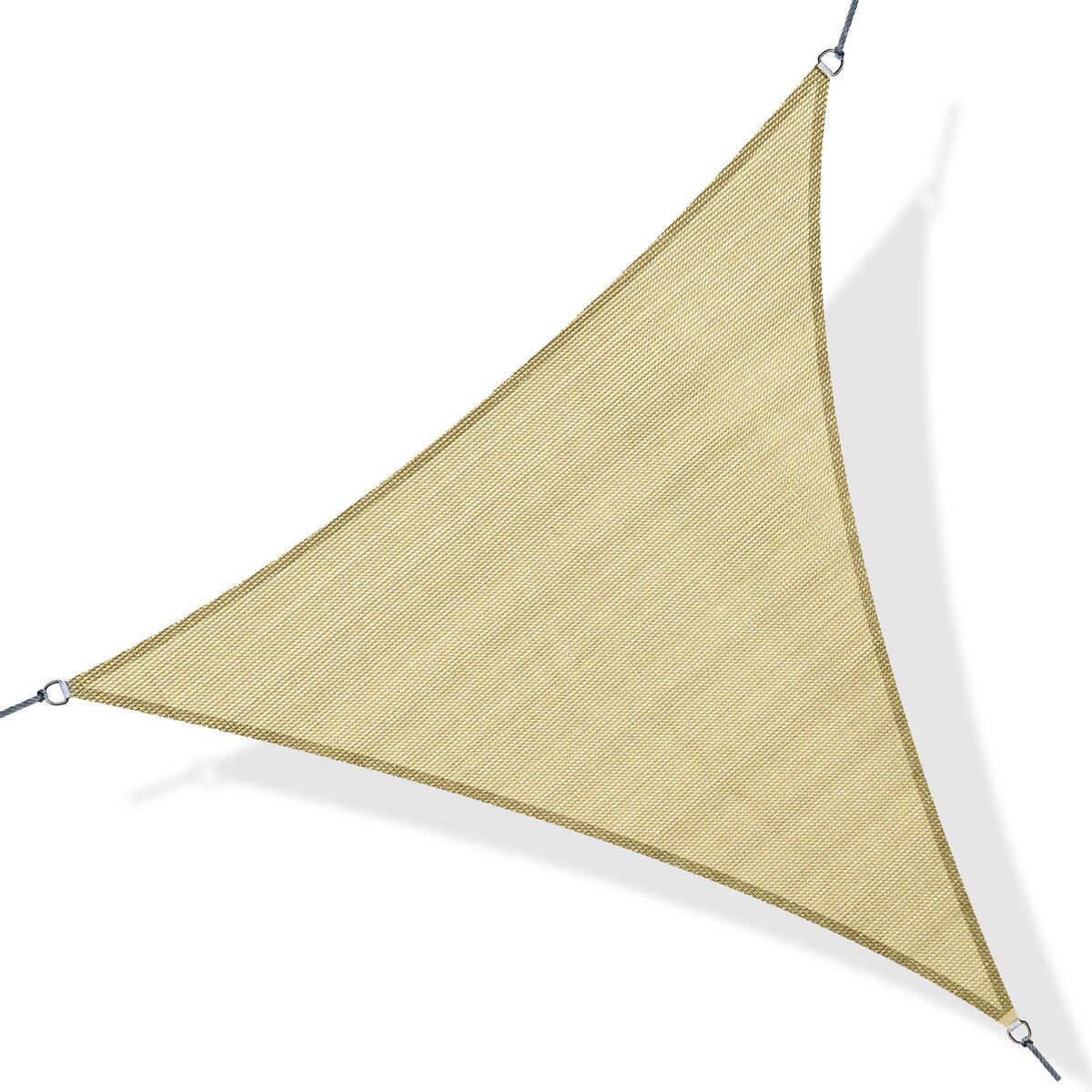 OUTSUNNY Voile d'ombrage triangulaire grande taille 4 x 4 x 4 m polyéthylène haute densité résistant aux UV coloris sable