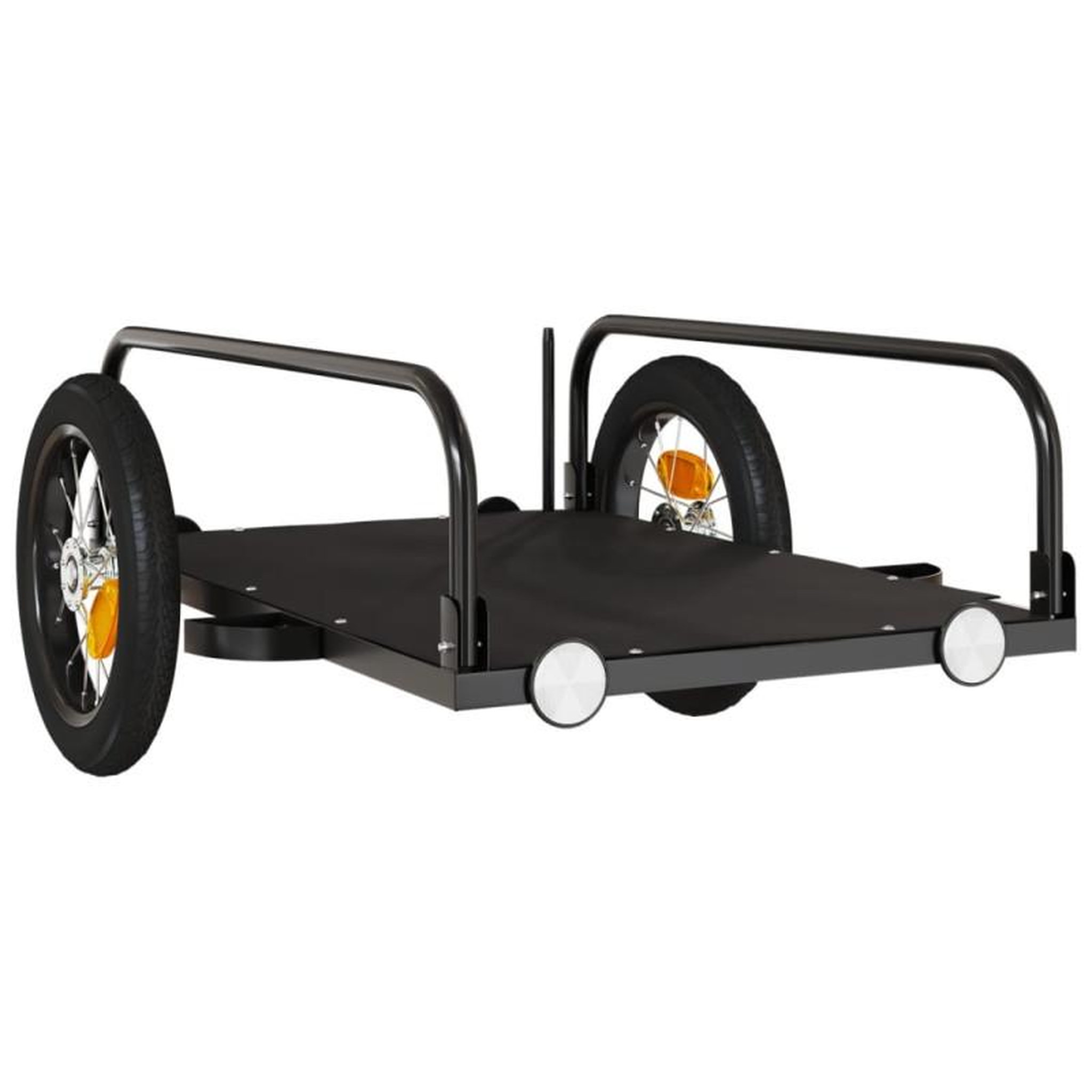 Voir la diapositive 4 : VIDAXL Remorque de vélo noir 122x53x31 cm fer