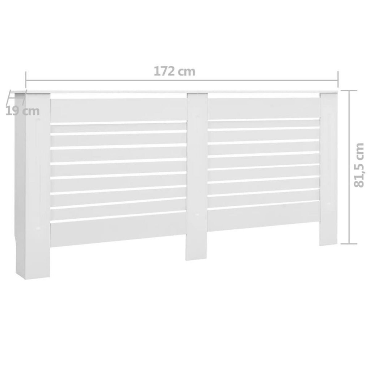 VIDAXL Cache-radiateurs 2 pcs Blanc 172x19x81,5 cm MDF