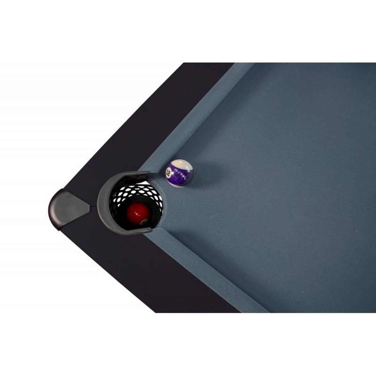 PLAY4FUN Billard Américain AMBIANCE 7Ft - 226,5 x 126,5 x 80 cm avec accessoires et plateau dînatoire - Couleur Noir