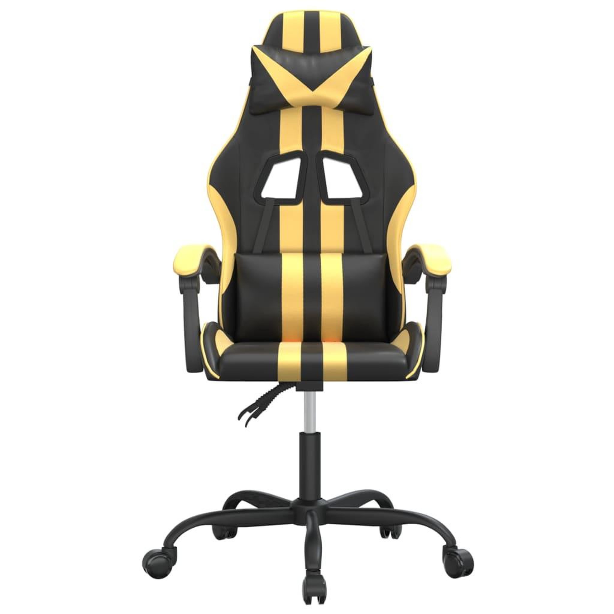Voir la diapositive 3 : VIDAXL Chaise de jeu pivotante Noir et dore Similicuir