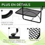Voir la diapositive 6 : OUTSUNNY Table suspendue pour balcon dim. 60L x 56,5l cm hauteur réglable 3 niveaux métal époxy noir