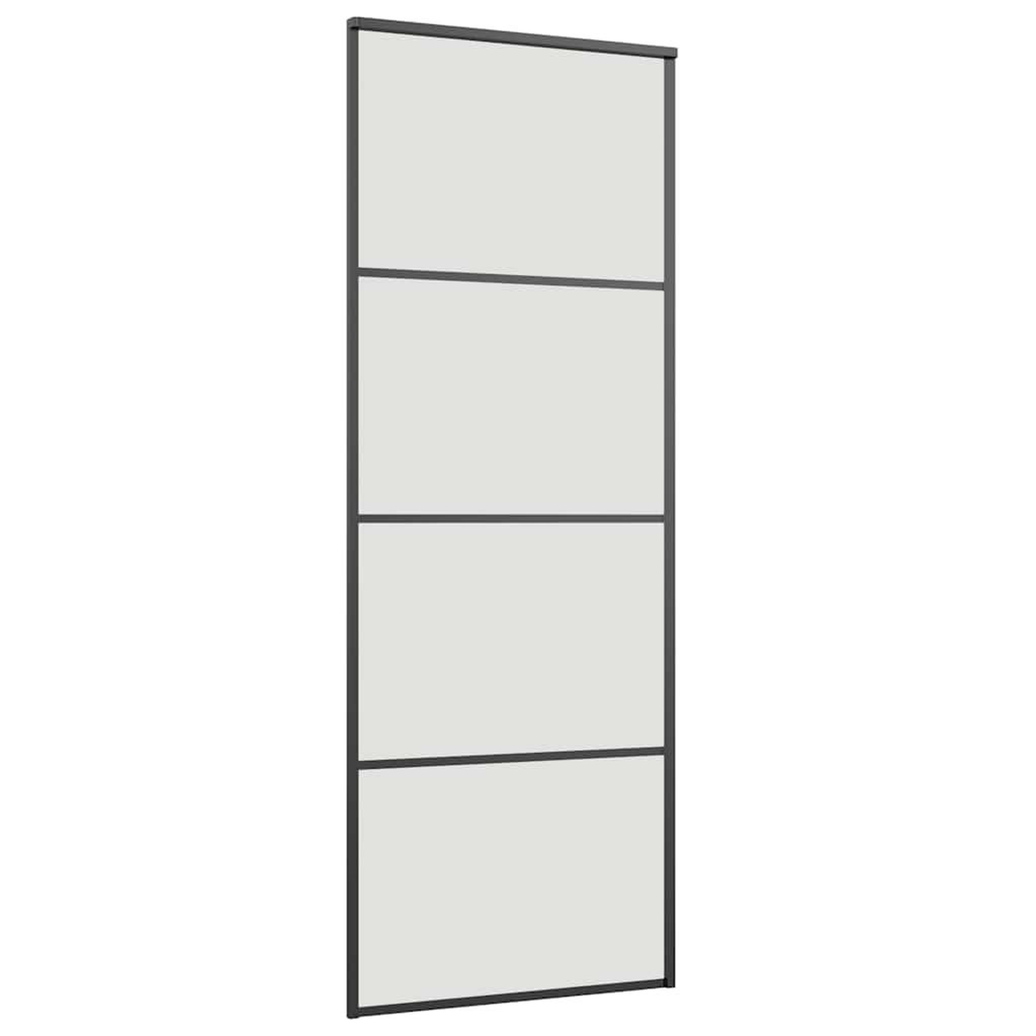 Voir la diapositive 5 : VIDAXL Porte coulissante kit de quincaillerie noir 76x205 cm verre ESG