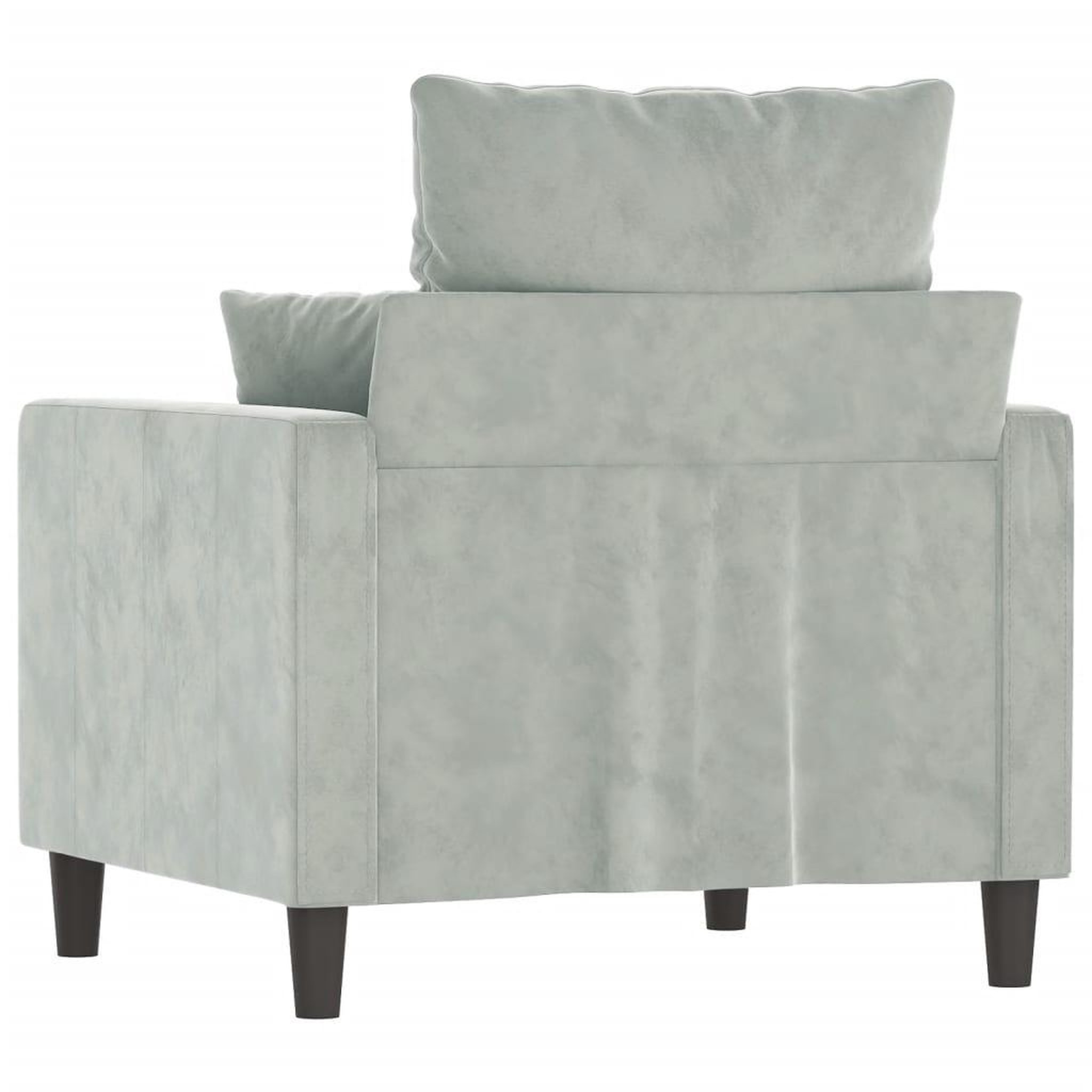 Voir la diapositive 5 : VIDAXL Fauteuil Gris clair 60 cm Velours