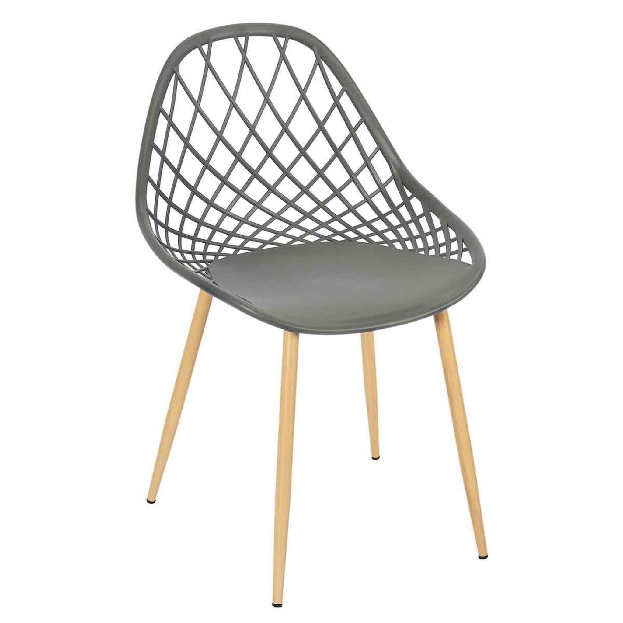 Voir la diapositive 2 : The Home Deco Factory Lot de 4 chaises design  malaga  80cm gris