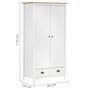 Voir la diapositive 6 : VIDAXL Garde-robe a 2 portes Hill Blanc 89x50x170cm Bois de pin solide