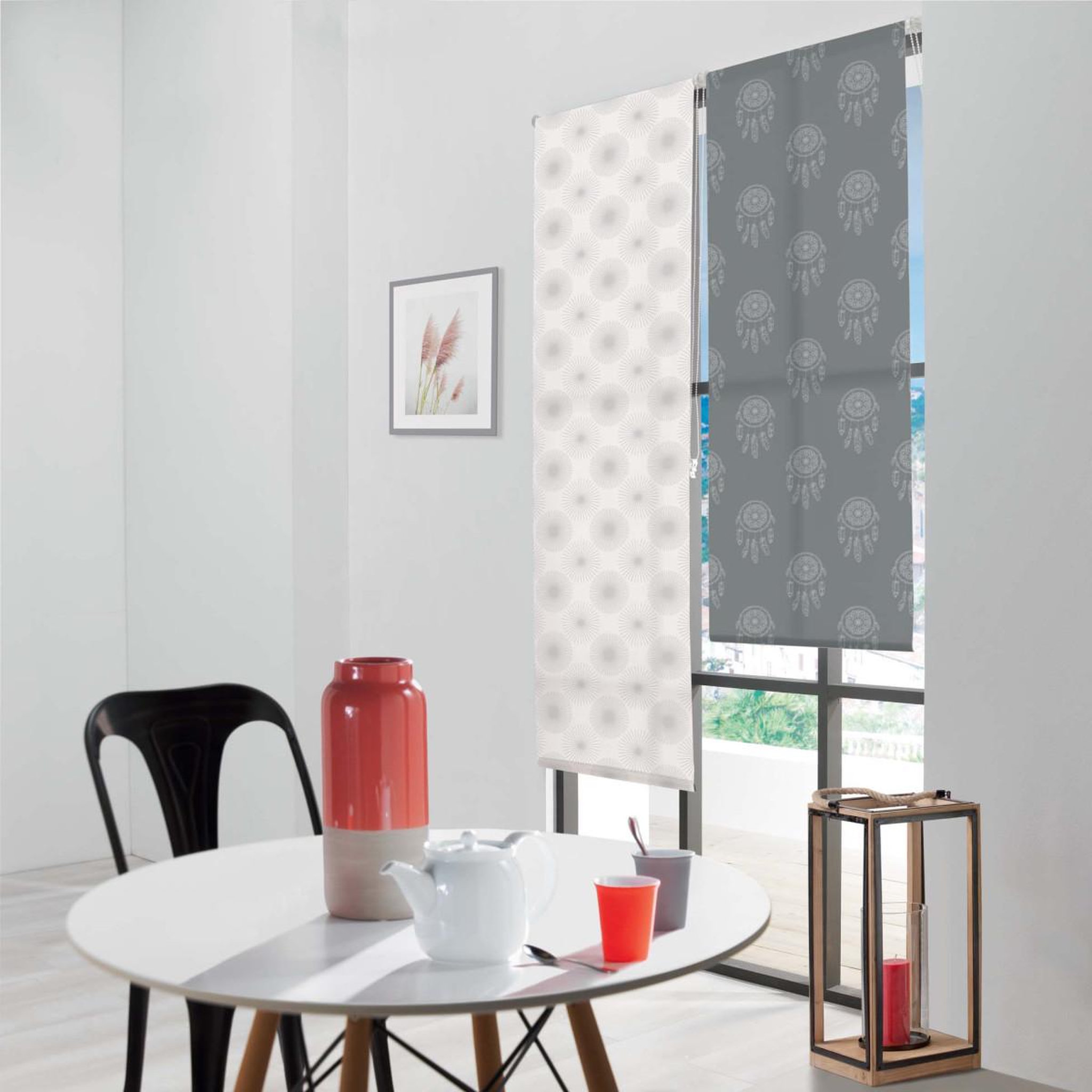 Voir la diapositive 3 : Douceur d'Intérieur Store enrouleur japonais  ozone  60x90cm blanc
