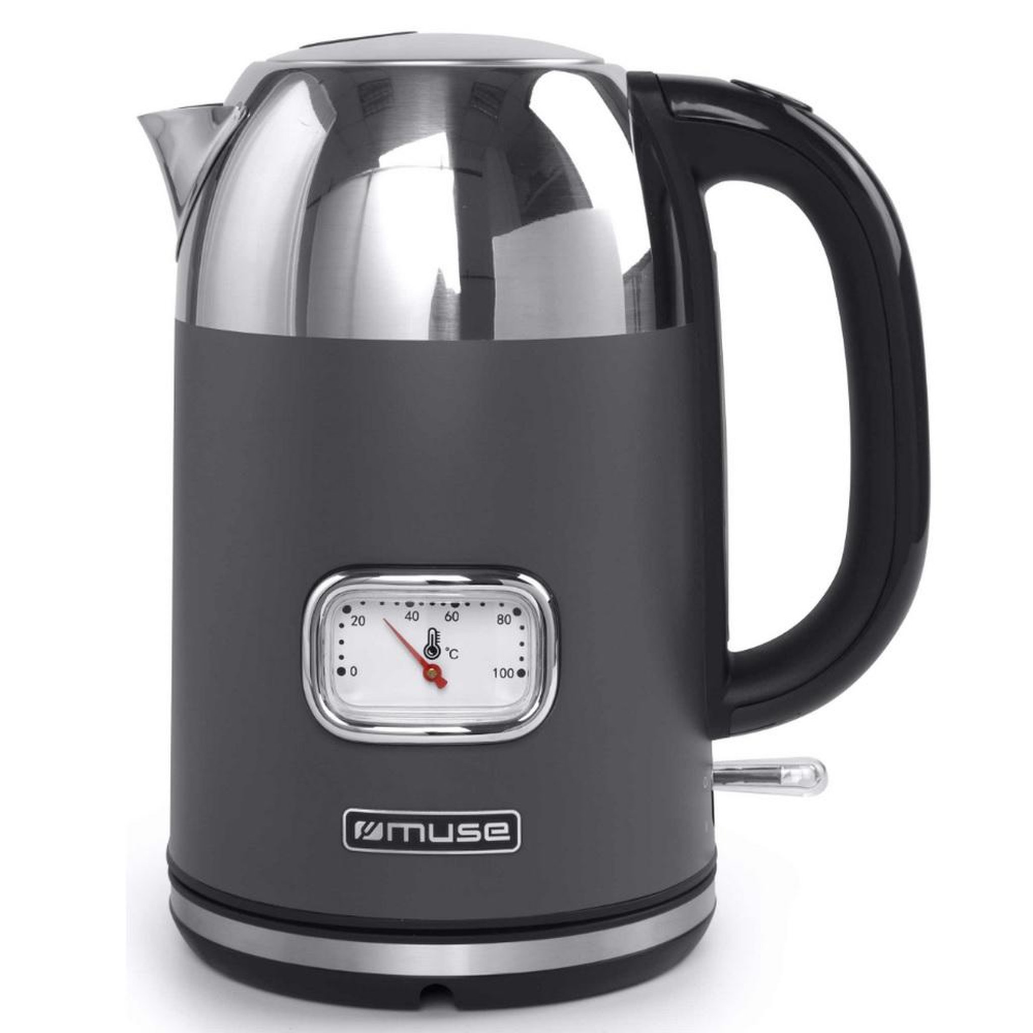 Muse Bouilloire sans fil 1.7l 2200w gris/inox - ms-020dg