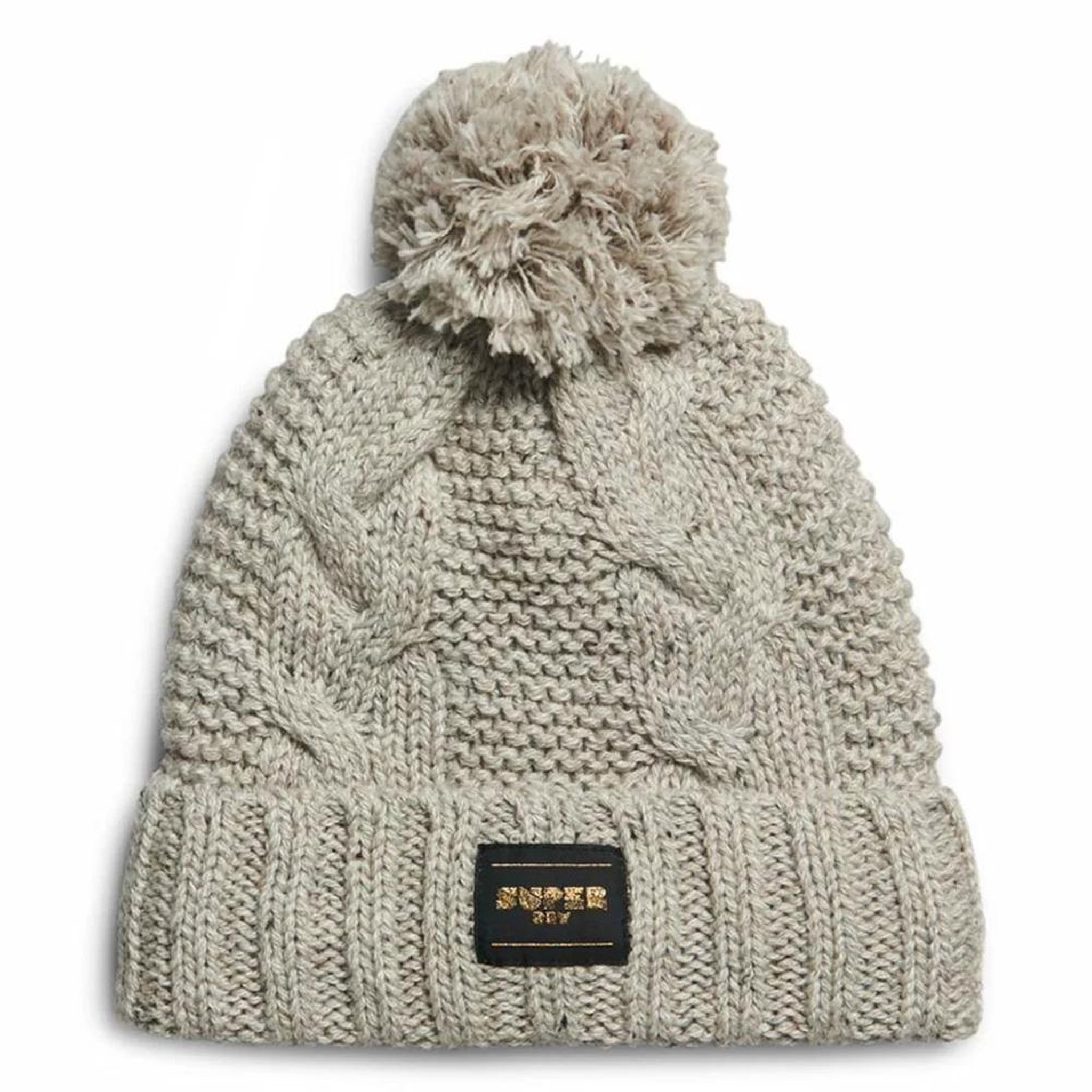 Calvin Klein Bonnet Beige Femme  Superdry Cable Knit Beanie. Coloris disponibles : Beige