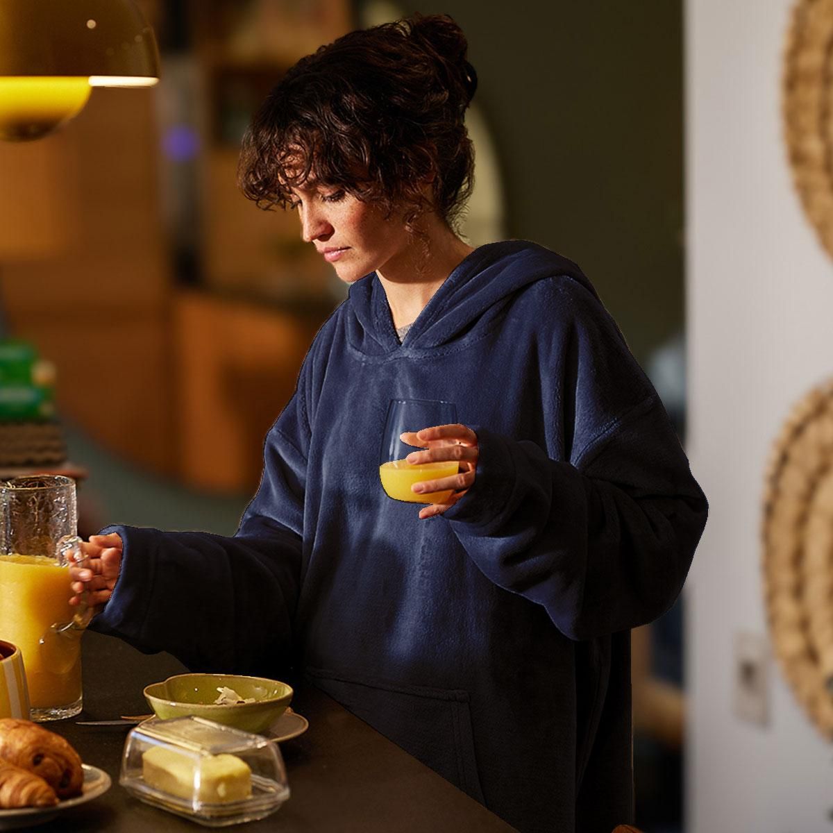 DODO Plaidou polaire extra cocooning coloris bleu