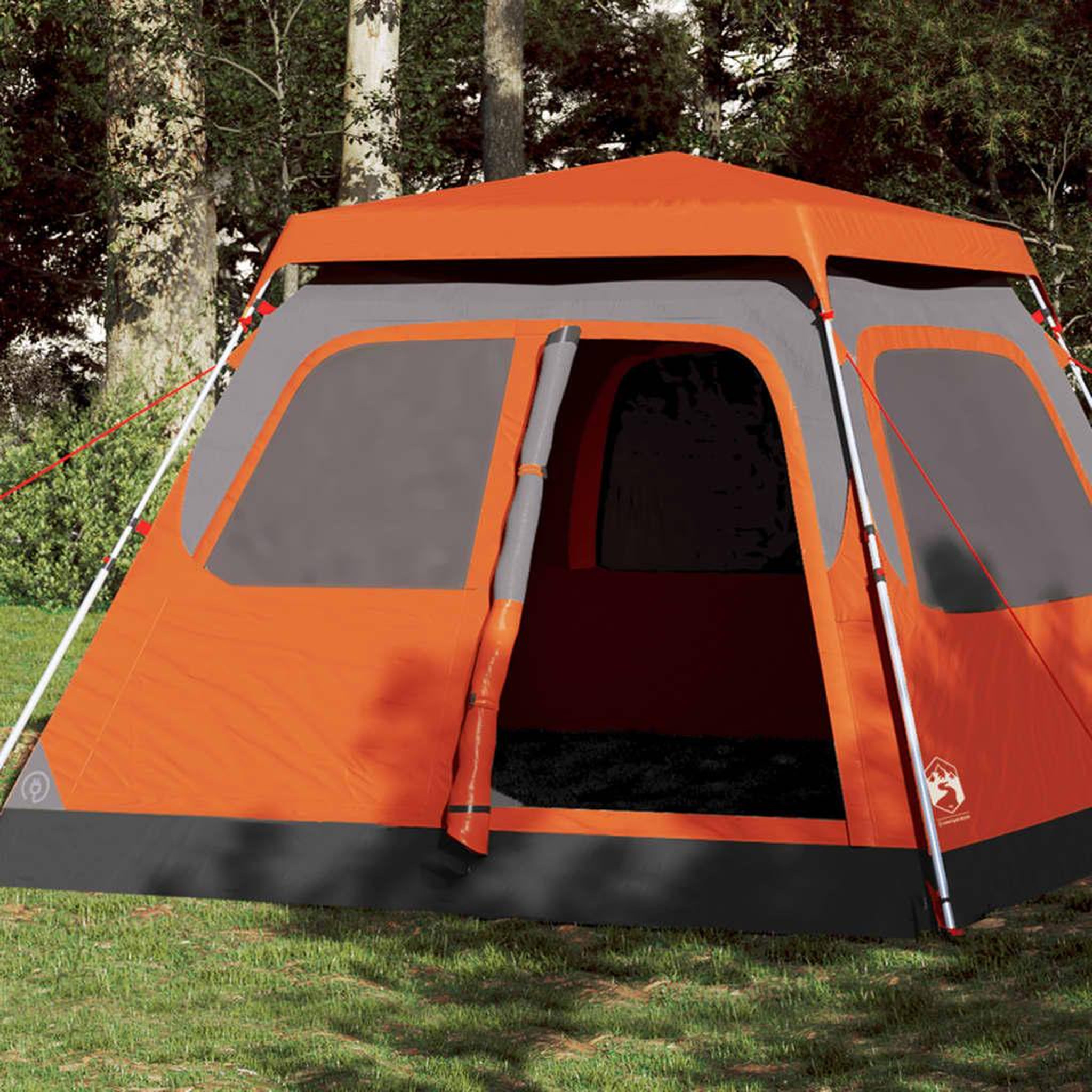 VIDAXL Tente familiale dome 6 personnes gris orange liberation rapide