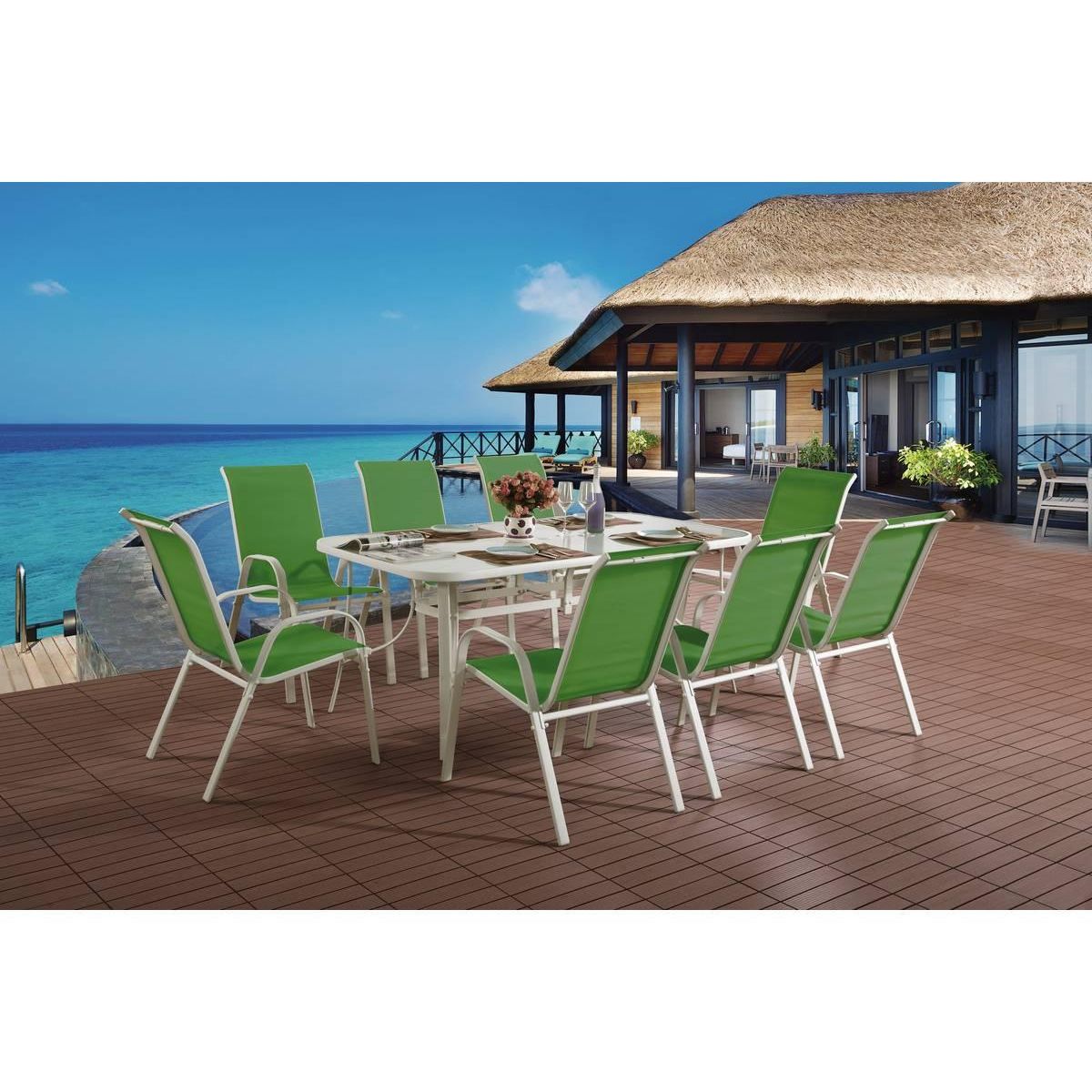 Habitat et Jardin Salon de jardin  Cordoba XL 180  - Phoenix - Vert