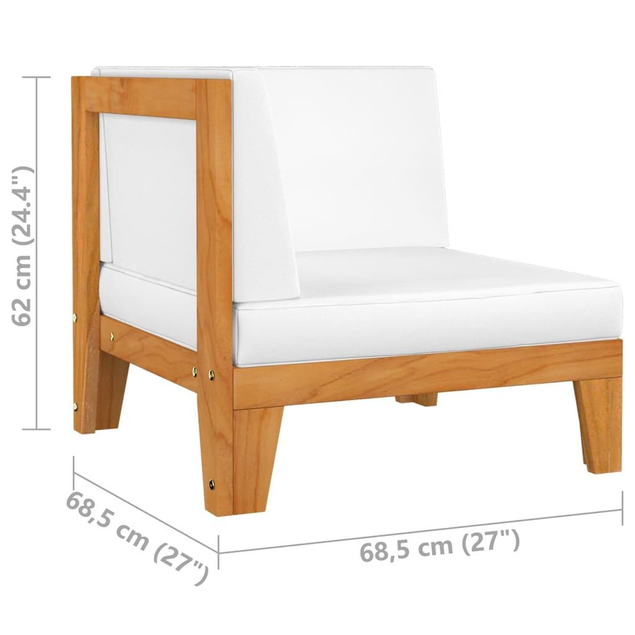 Voir la diapositive 6 : VIDAXL Salon de jardin 5 pcs avec coussins Bois d'acacia solide