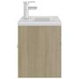 Voir la diapositive 4 : VIDAXL Armoire d'evier avec lavabo integre Chene sonoma Agglomere