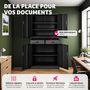 Voir la diapositive 3 : tectake Armoire de classement en métal en acier lâqué époxy noir/noir