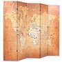 VIDAXL Cloison de separation pliable 200 x 170 cm Carte du monde Jaune