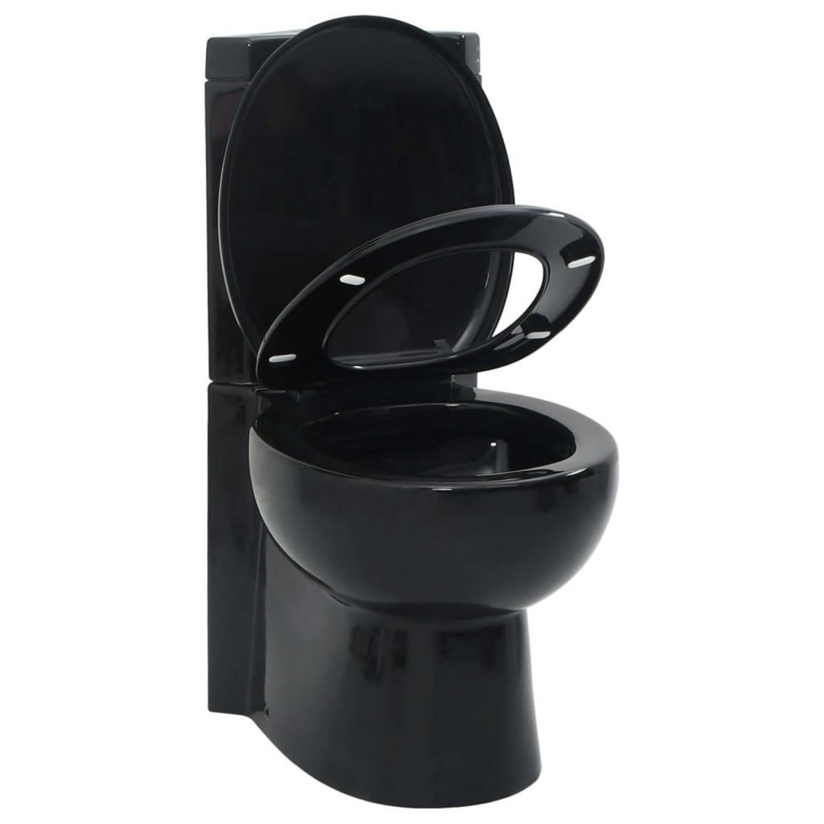 VIDAXL Toilette d'angle en ceramique pour salle de bains noir