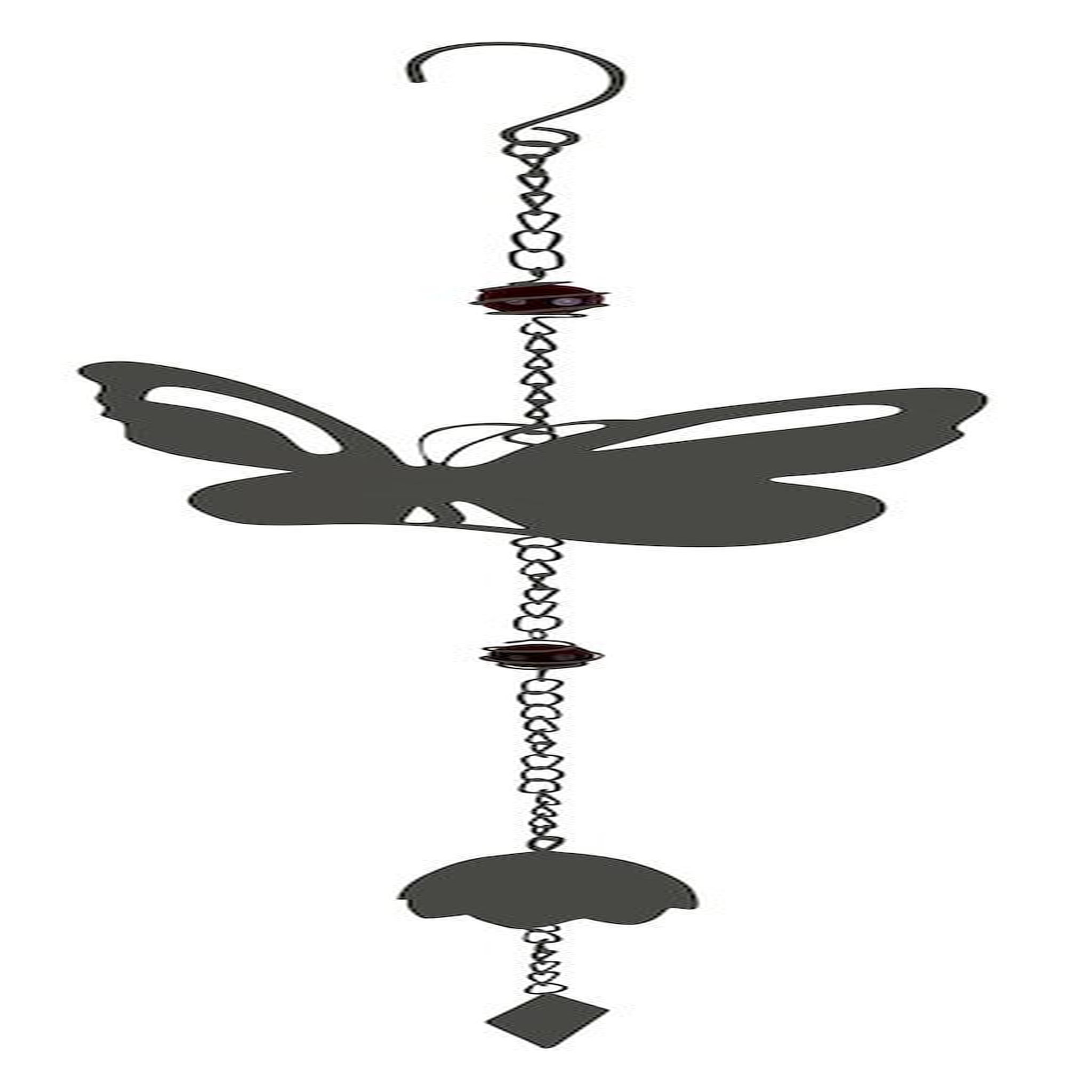 CENTRALE BRICO Carillon en forme de papillon avec perles - anthracite