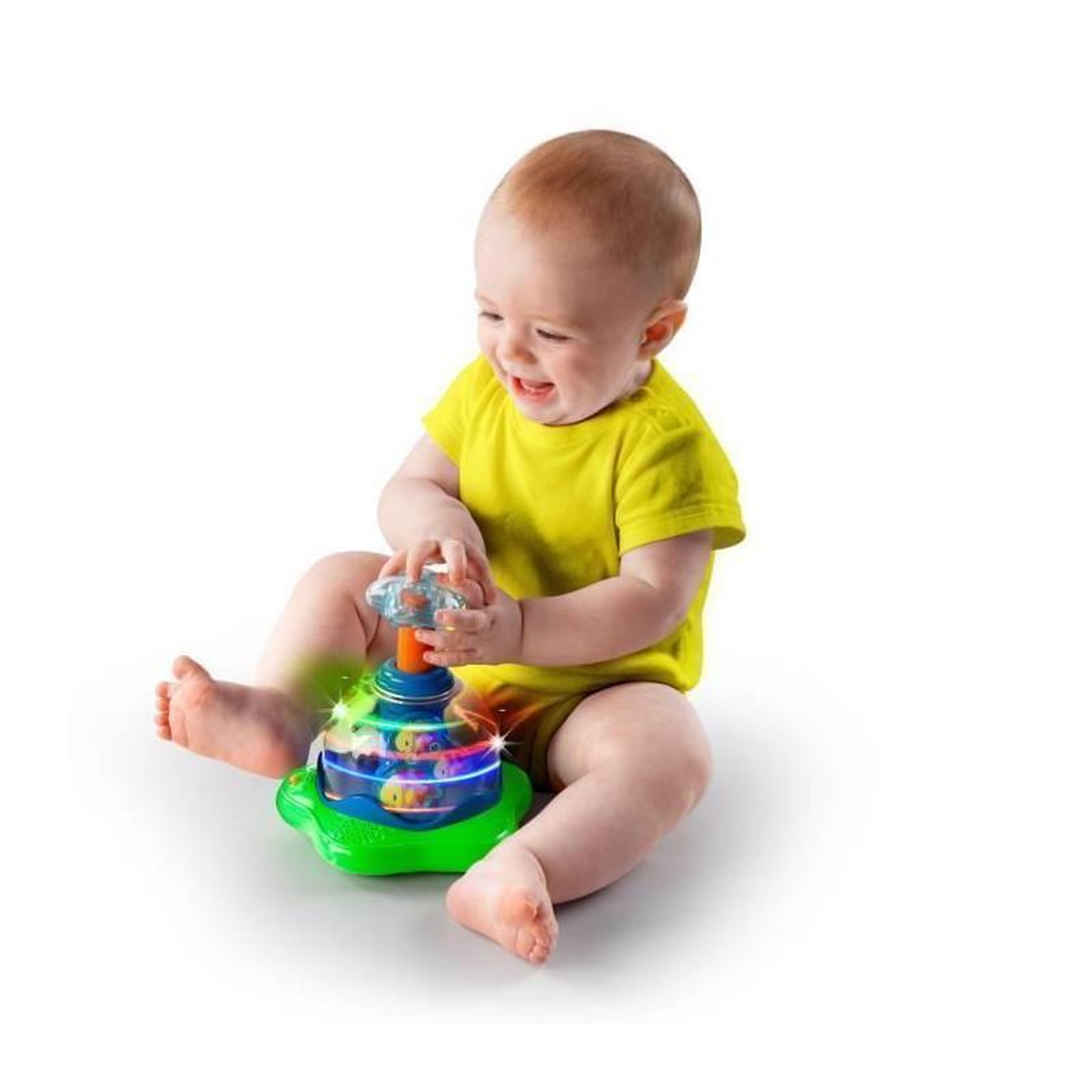 Voir la diapositive 3 : Bright Starts BRIGHT STARTS Jouet etoile musicale Press + Glow Spinner