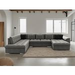 BEST MOBILIER Chuck - canapé panoramique xxl - convertible avec coffre - 7 places - gauche. Coloris disponibles : Bleu, Vert, Gris, Bicolore