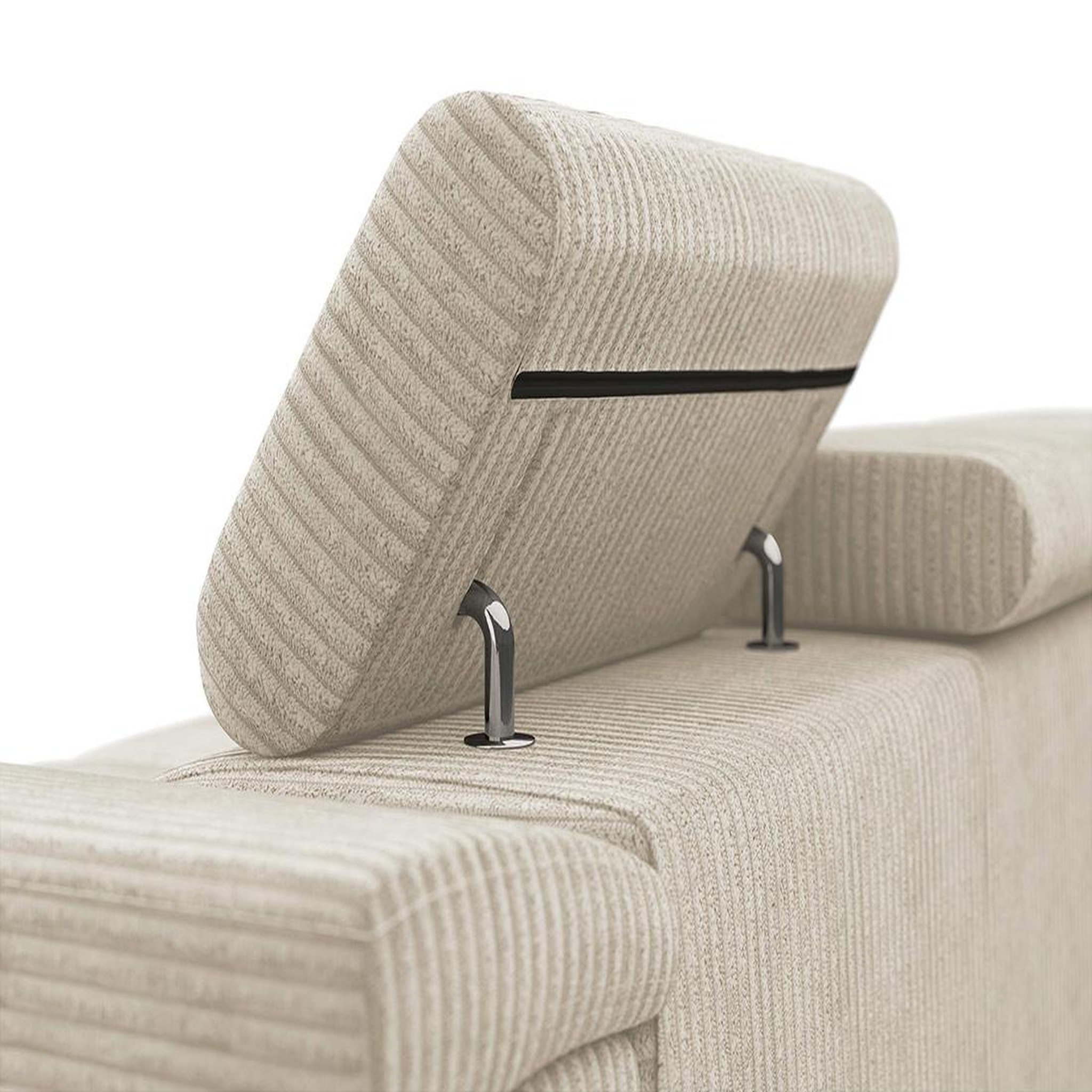 Voir la diapositive 5 : BEST MOBILIER Pablo - canapé droit 2 places avec têtières ajustables - en velours côtelé