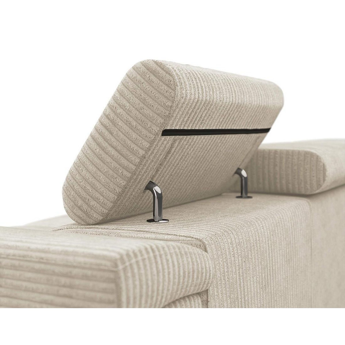 BEST MOBILIER Pablo - canapé droit 2 places avec têtières ajustables - en velours côtelé