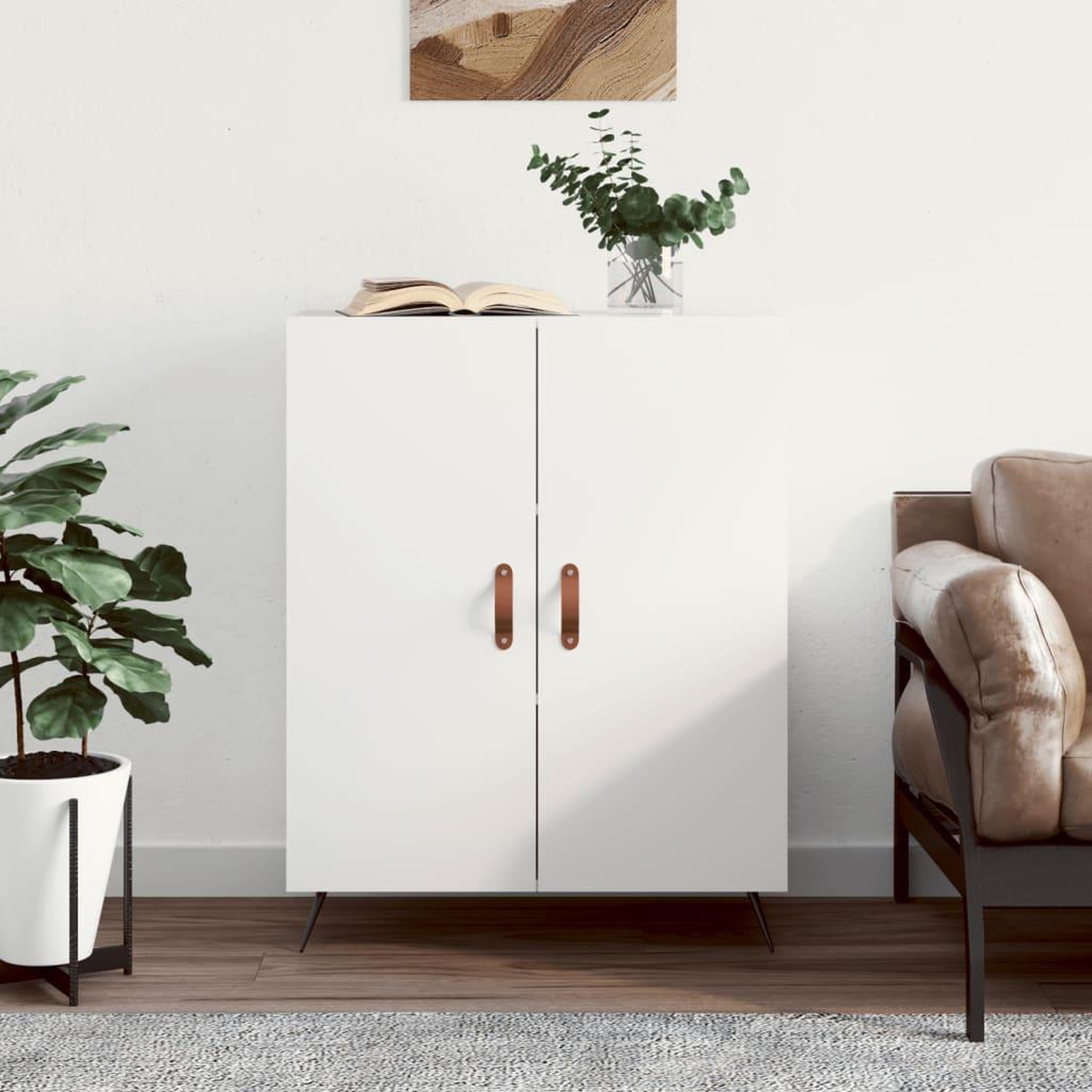 Voir la diapositive 1 : VIDAXL Buffet blanc 69,5x34x90 cm bois d'ingenierie