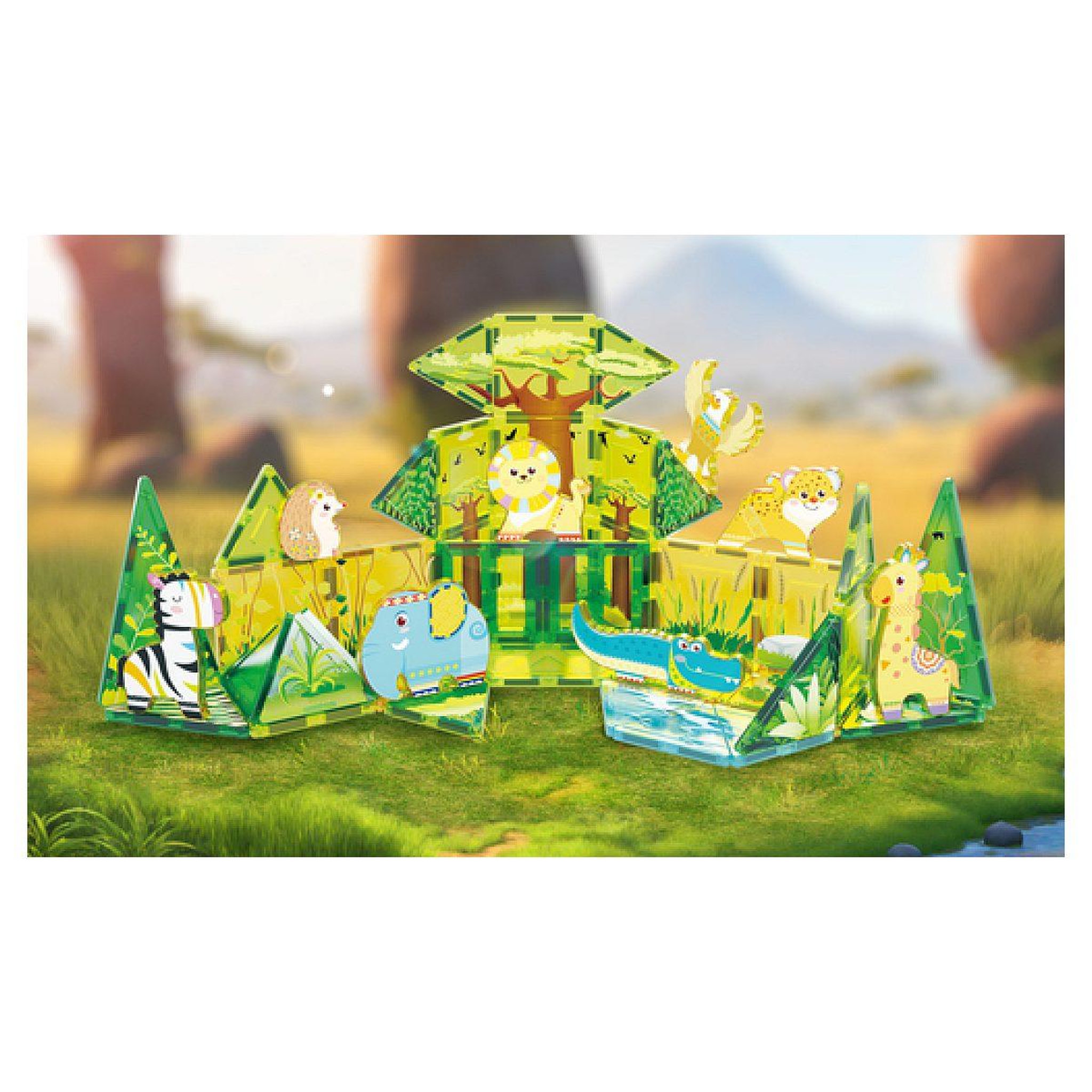 Voir la diapositive 2 : Tactic Set Magnetique Safari 46 pcs - PicassoTiles
